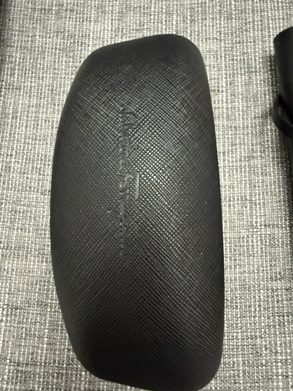 Black Textured Eyewear Case with Embossed Logo